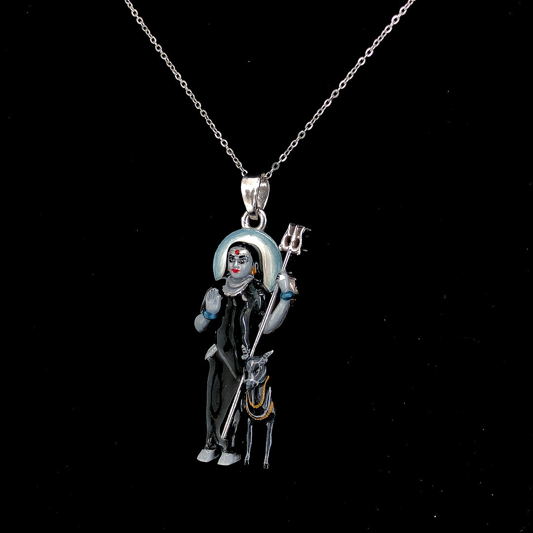 Divine Meldi Maa Protector Pendant with Trishul