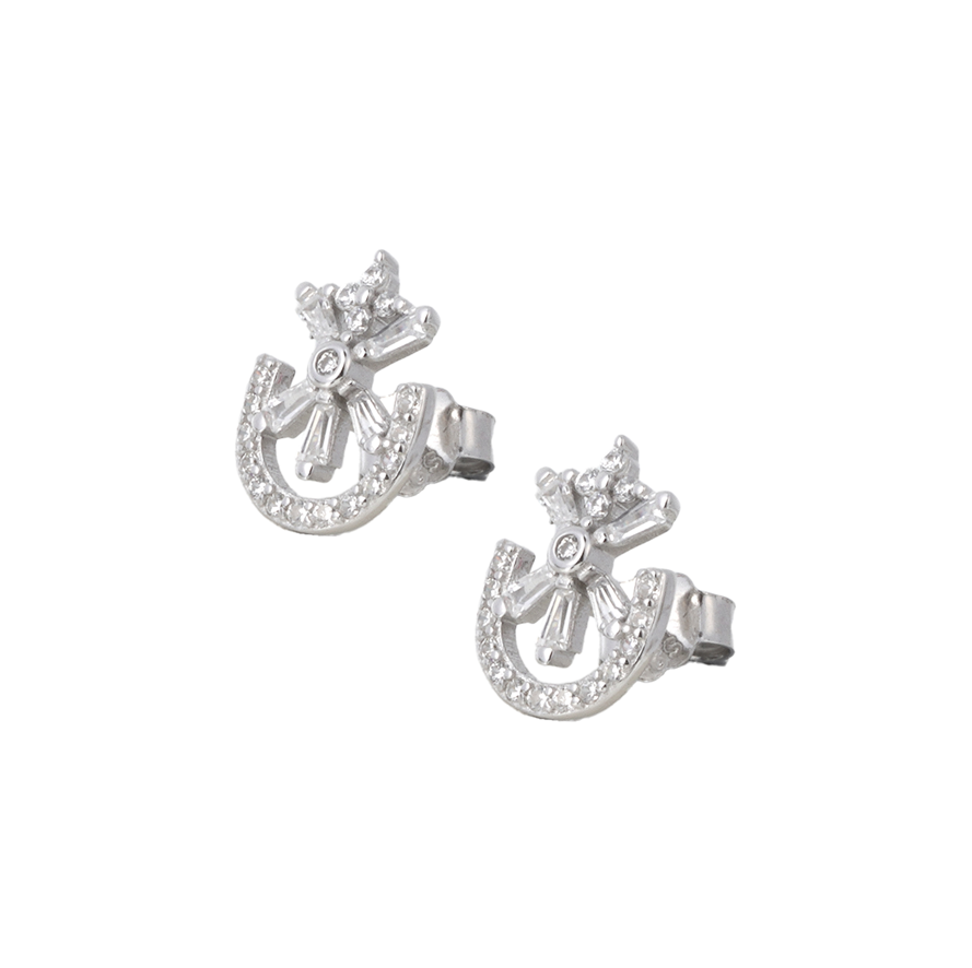 Crown Sparkle U-Shaped Earrings