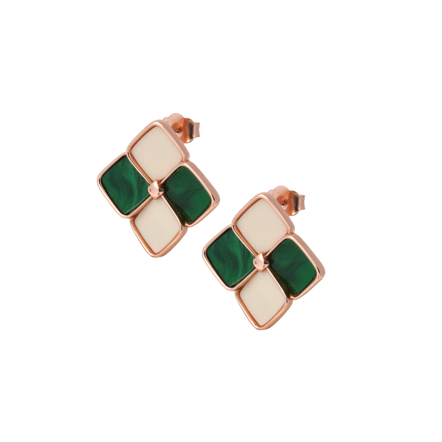 Enamel Flower Stud Earrings