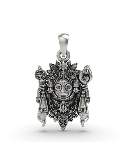 Divine Sri Jagannath 925 Silver Locket with Sudarshana Chakra & Shankha
