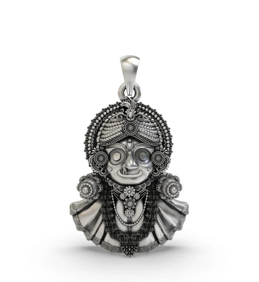 Oxidized 925 Silver Lord Jagannath Pendant |