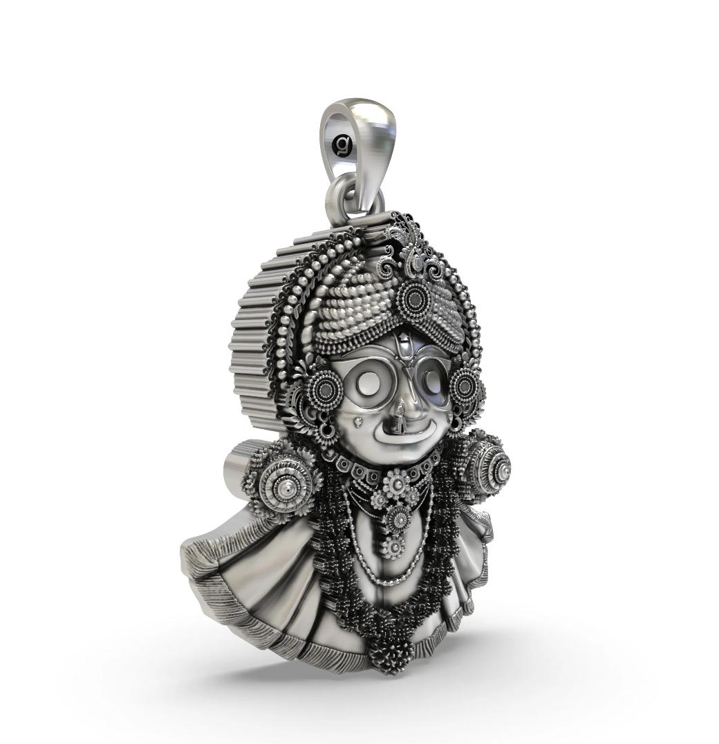 Oxidized 925 Silver Lord Jagannath Pendant |