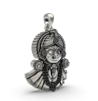 Oxidized 925 Silver Lord Jagannath Pendant |