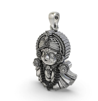 Oxidized 925 Silver Lord Jagannath Pendant |
