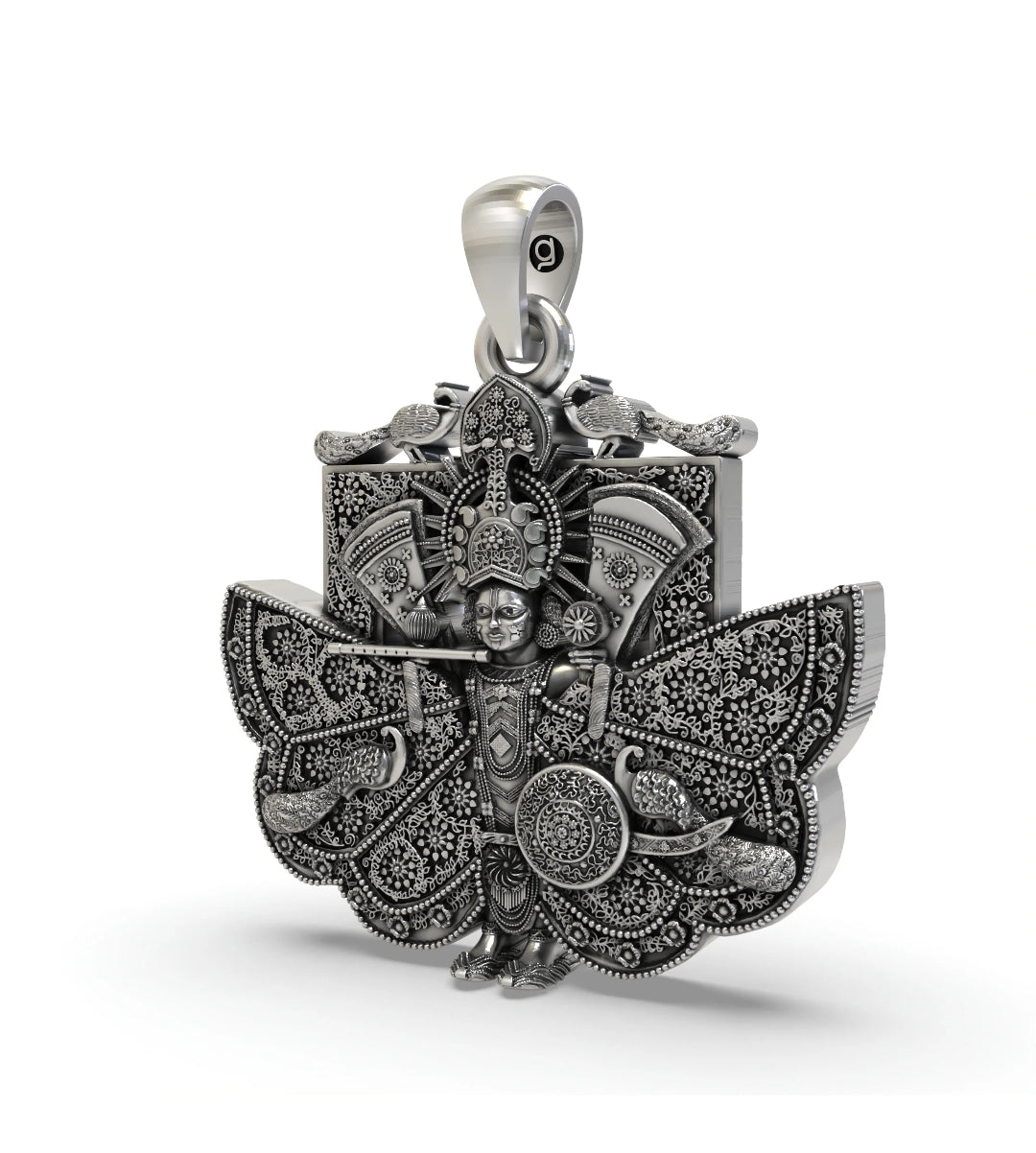 Oxidized 925 Sterling Silver Lord sanwariya sheth ji pendant