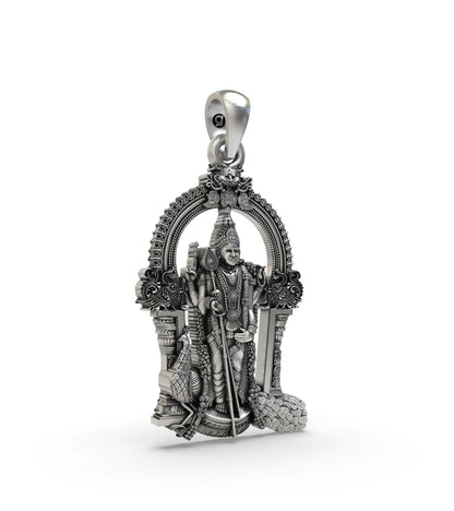 Silver Lord Murugan Religious Pendant