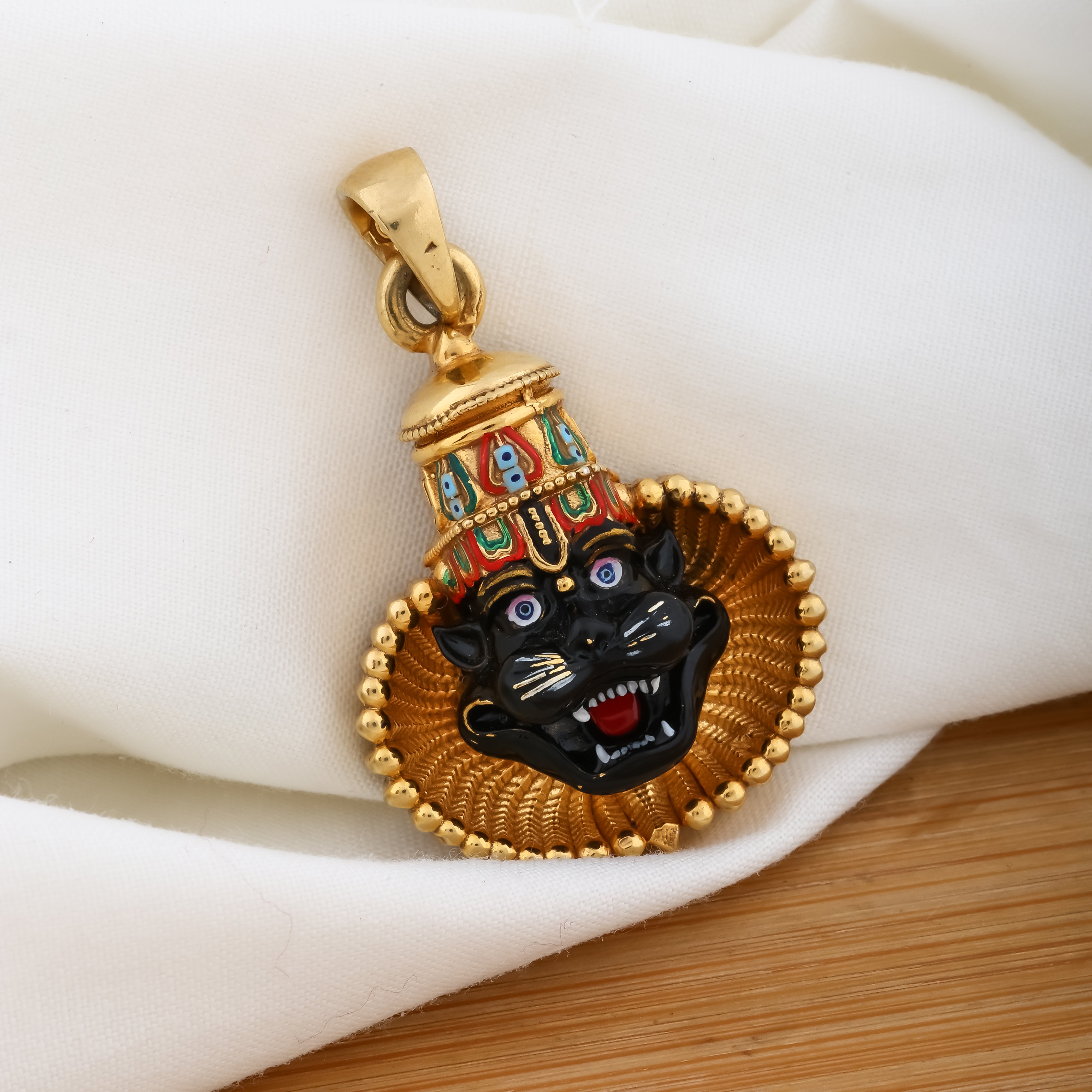 Lord Narasimha Dev Silver Pendant – Fierce Avatar of Vishnu Protective Amulet
