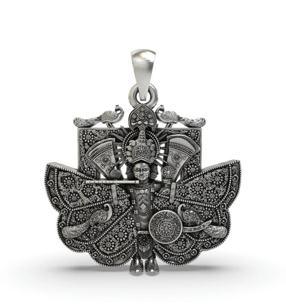 Oxidized 925 Sterling Silver Lord sanwariya sheth ji pendant