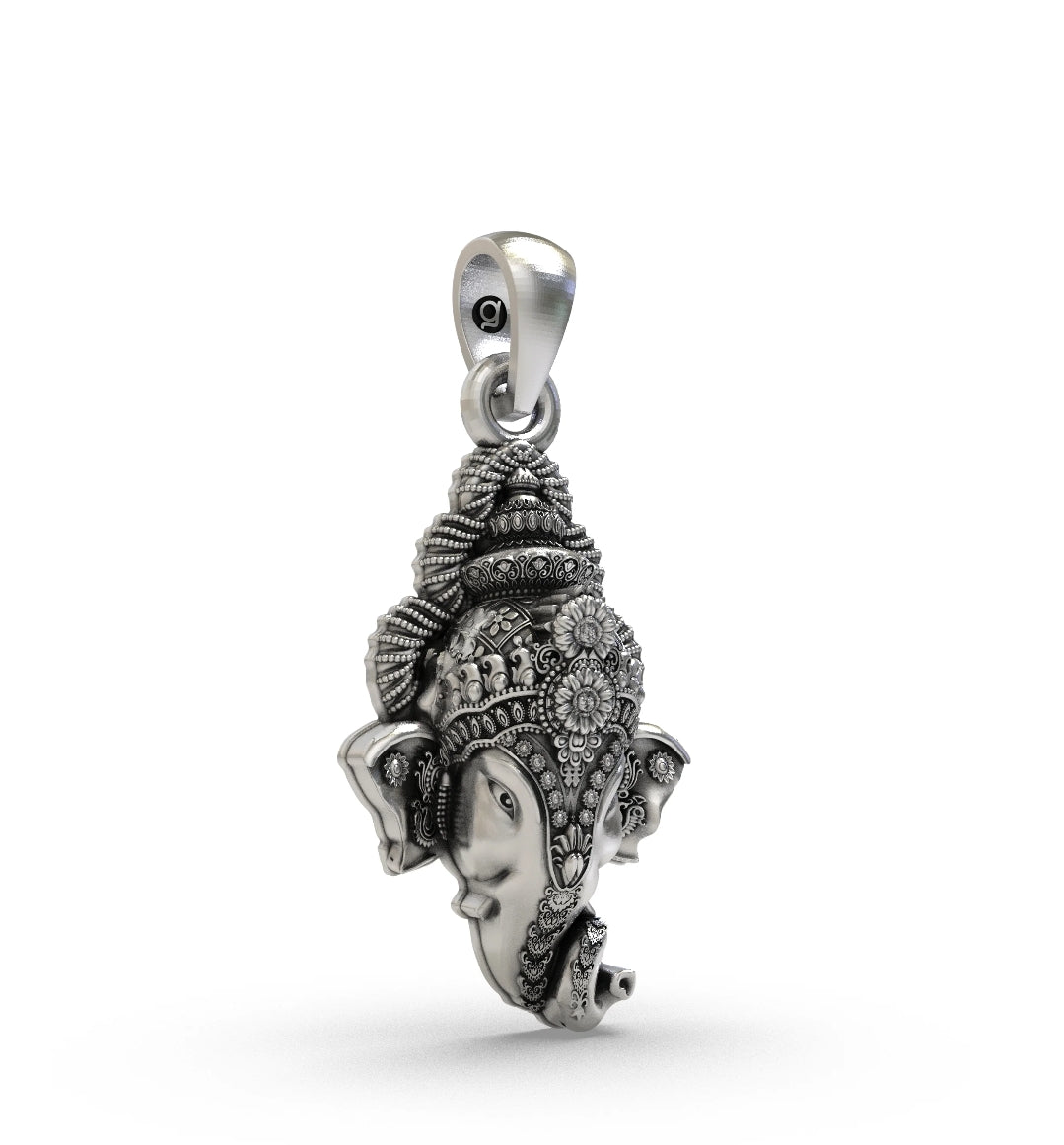 925 Sterling Silver Lord Ganesha Pendant – Antique Finish Oxidized Ganesha Idol Jewelry for Prosperity & Protection